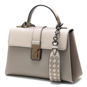 Bottega Veneta Piazza Intrecciato Leather Handbag Dark Cement